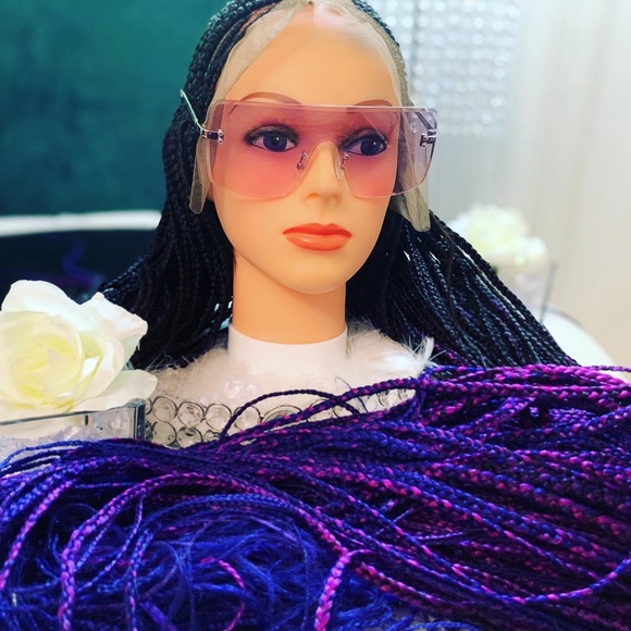 Purple Reign - Brand New High Quality Black and Purple Ombré Braided Lace Wig